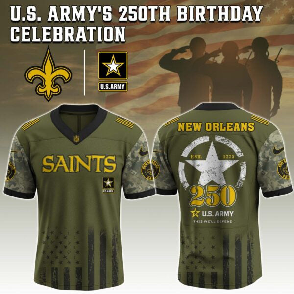 New Orleans Saints NFL x U.S. ARMY'S 250TH Birthday Special Edition Jersey