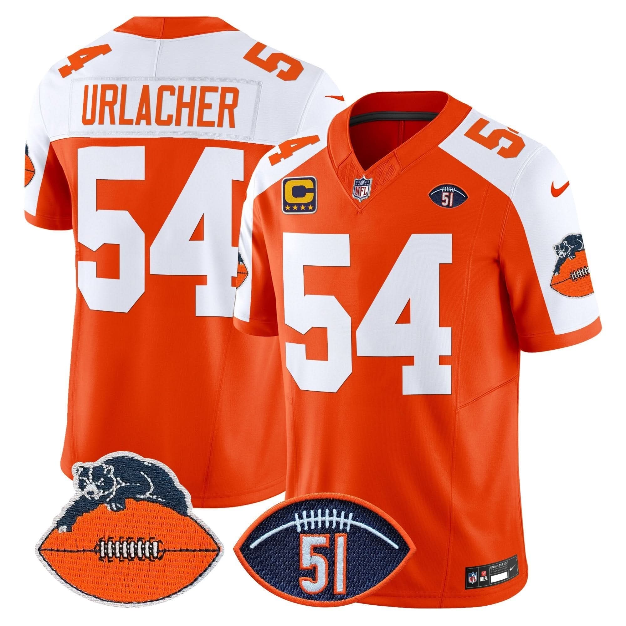 Chicago Bears Dick Butkus Patch Throwback Vapor Limited Jersey - All Stitched