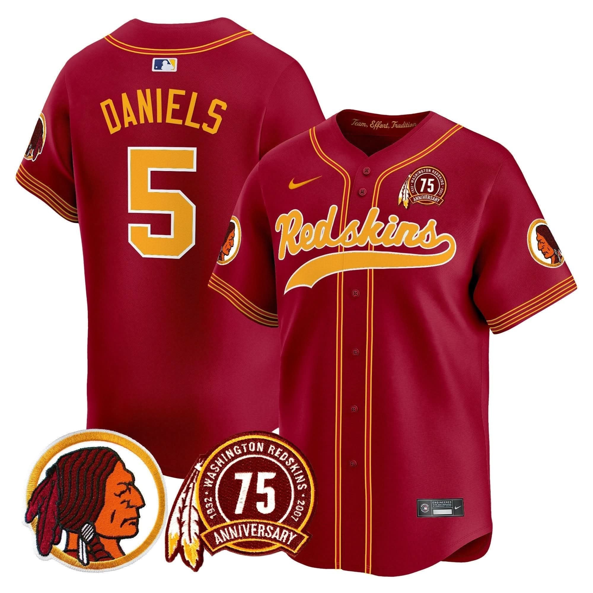 Washington Redskins 75th Patch Throwback Vapor Premier Limited Jersey - All Stitched